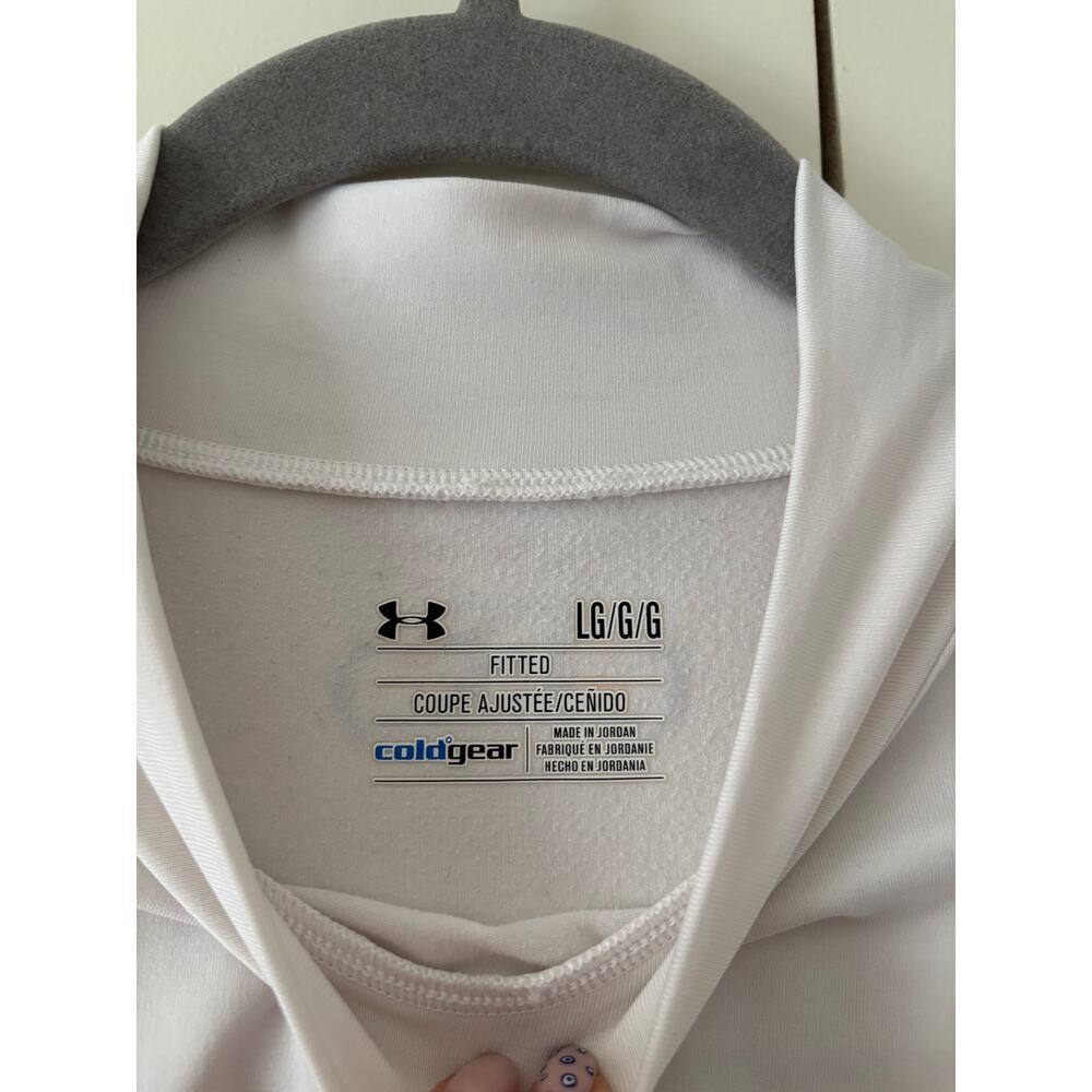 Under Armour White ColdGear Fitted Long Sleeve Top LG - Picture 3 of 9